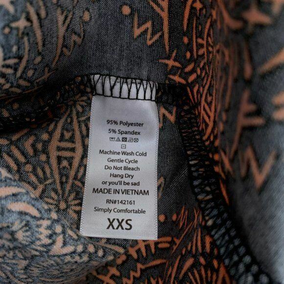 LuLaRoe Irma High Low Tunic Top Black Orange Medallion Print Womens XXS NWT - Picture 4 of 5